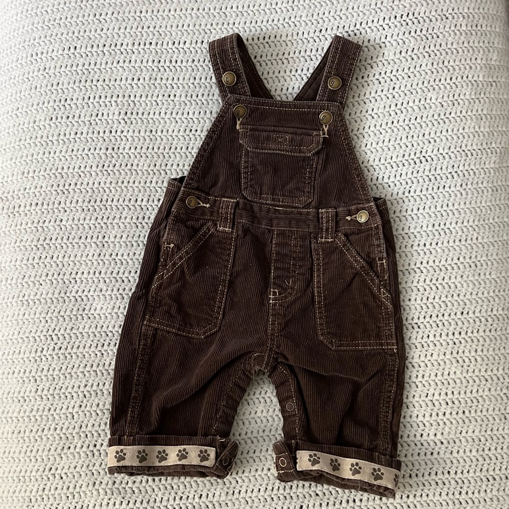 Baby Gymboree bear paw brown overalls